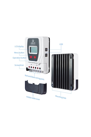 Solar Şarj Kontrol Cihazı 30A 12/24V Pwm Lifepo4 Uyumlu