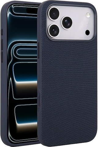 Maks Technology Apple Uyumlu iPhone 17 Pro Max Kılıf M-safe Şarj Özellikli Kumaş Tasarımlı Mkst Miami Sert Pc Kapak - Lacivert
