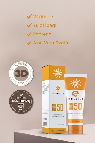 Esqulent Profesyonel Amaçlı Onarıcı Leke Giderici Spf 50+ Güneş Kremi 75 ML