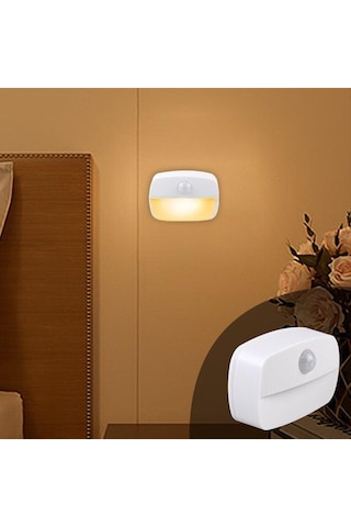 Sıcak Beyaz Hareket Dedektörü Gece  Fiş Hareket Sensörlü Işık 220 V Soket Lamba Akülü Başucu Koridor Çok Renkli