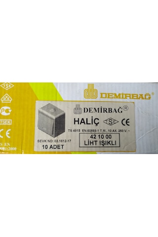 Demirbağ Haliç Işıklı Lıght Anahtar 10 Adet