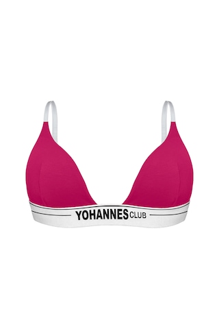 Yohannes Club, Kadın Pamuklu İç Çamaşırı Takımı, Renk Seçenekli, Üçgen Sütyen-kemerli Boyshort-boxer Külot Pembe