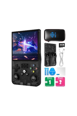 Konsol Plus R36s Max Retro El Oyun Konsolu 4.0'' Ips Ekranlı 18.000 Oyunlu - Siyah