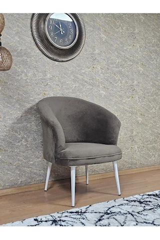 Tekli Teddy Beyaz Boyalı Sivriltme Ayak Çay Seti Koltuk Tekli Ber Çok Renkli