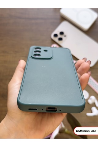 Samsung Galaxy A57 Uyumlu Kamera Korumalı Darbeye Dayanıklı Renk Atmayan Keep Silikon Kılıf Haki