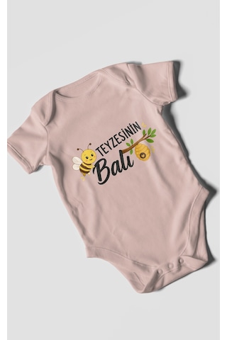 Morivokids Teyzesinin Balı Kısa Kollu Bebek Body %100 Pamuk Zbn225-kk Pastel Pembe