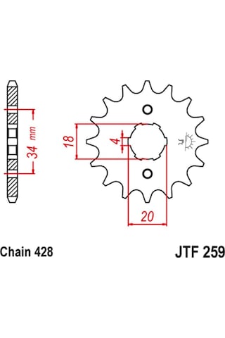 Jt Motosiklet Çelik Ön Dişli Jtf259.16