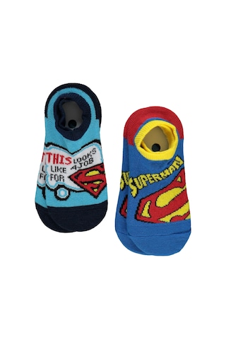 Superman Erkek Çocuk 2'li Babet Çorap 2-12 Yaş Standart