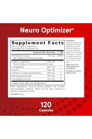 Jarrow Formulas Neuro Optimizer Citicoline Sitikolin Cdp Choline Cognizin Phosphatidylserine Brain H