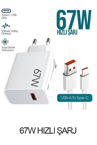 Xiaomi Redmi Note 8 9 9t 10 10s 11 12 13 Pro Uyumlu 67w Turbo Şarj Aleti Type-c 67w Hızlı Şarj