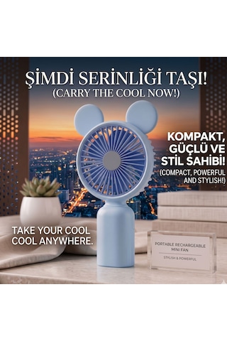 Taşınabilir El Fanı, Şarjlı Mini Vantilatör, 2 Kademeli Şarjlı Mini El Fanı, Çift Hız Ayarlı Portatif Vantilatör, Mini El Tipi Soğutucu
