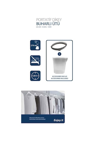 Defne Star DFN01 1300 W Portatif Buharlı Dikey Seyahat Ütüsü