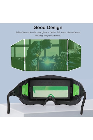 Springsun Güneş Enerjili Otomatik Kararan Kaynak Gözlüğü - Tıg/mıg/mma İçin Anti-parlaklık, Sislenme Önleyici Kaynakçı Koruma