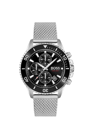 Hugo Boss HB1513904 Hasır Metalik Gri Siyah Kadran 45 mm Erkek Kol Saati