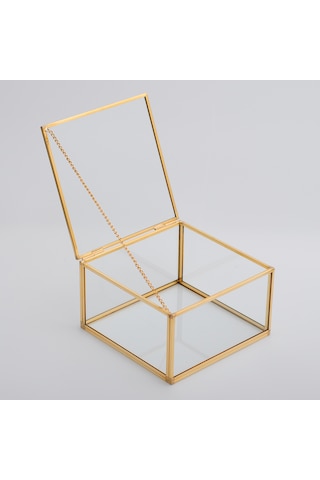 Cam Kutu Pirinç & Gold 10x10x5cm