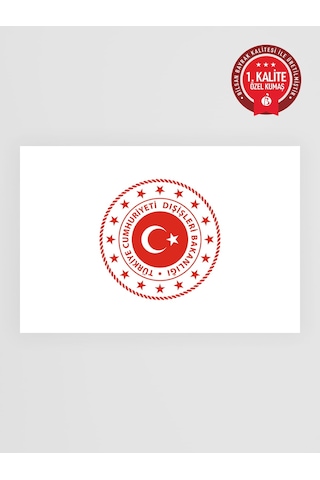 Dışişleri Bakanlığı Makam Bayrağı - Saçaklı Krom Set 100 x 150 CM