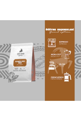 Addis Ababa Coffee - Dünya Kahvesi - Arabica - Kolombiya Supremo - 250 Gr. X 2 Adet Çekirdek Kahve