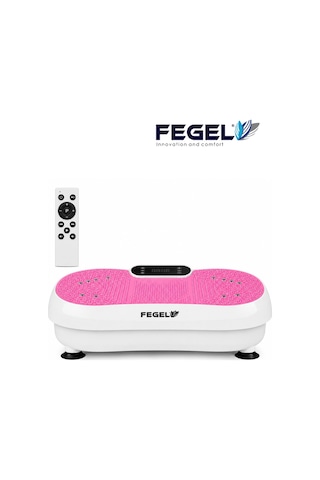 Fegel FG-6500 99 Kademeli Hoparlörlü Direnç Bantlı Uzaktan Kumandalı Titreşimli Fitness Platformu Pembe