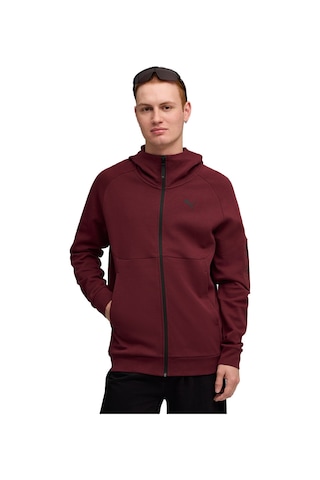 Puma Tech Full-zip Hoodie Erkek Bordo Günlük Stil Sweatshirt 68804596 1691052 Bordo