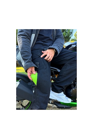 Tech90 Siyah Korumalı Motosiklet Pantolonu