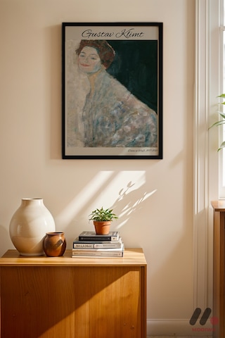 Gustav Klimt Portre, Siyah Çerçeveli Duvar Tablosu - Sanatsever Hediyesi