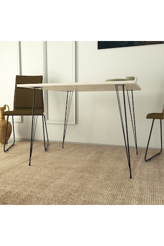 Pasific Home Sandalf Metal Ayaklı Mutfak Masası Kare 90x90 Beyaz Mermer