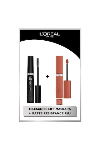 L'Oréal Paris Telescopic Lift Maskara + Infaillible Matte Resistance Likit Mat Ruj 115 Snooze Your Alarm