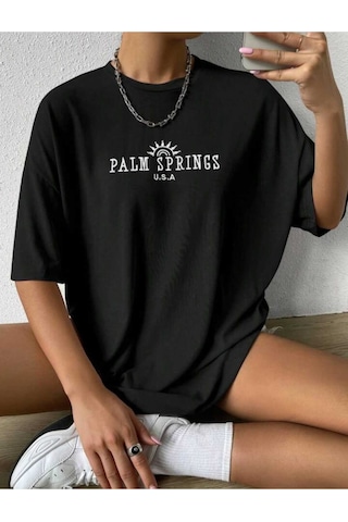 Noıssey Siyah Baskılı Oversize