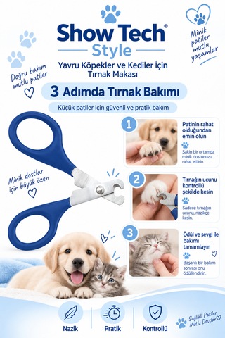 Showtech Style Yavru Köpekler Ve Kediler İçin Tırnak Makası