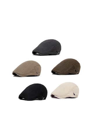 Jmsstore Erkek Klasik Düz Renk Kasket Şapka - Siyah