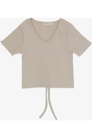 Breeze Kız Çocuk İspanyol Paça Taytlı Crop Takım 5-10 Yaş, Bej-bej Bej
