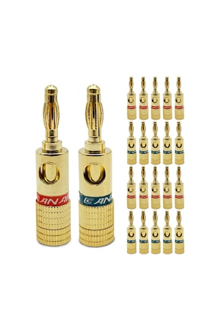 8pcs 4mm Altın Kaplama Hoparlör Kablo Soketi Hoparlör Hattı Amplifikatör Konnektör Hoparlör Terminal Banana Kafa Sesi Renk: 8 Kırmızı