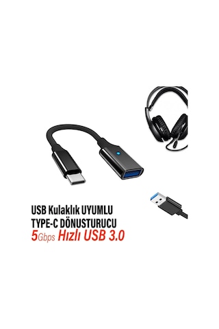 Telefon Type-c Girişi İçin Usb Kulaklık Dönüştürücü Type C To Usb