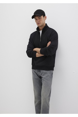 Mavi - Yarı Fermuarlı Siyah Basic Sweatshirt 0s10419-900 Siyah
