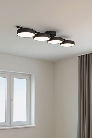 Tual Modern Salon Yatak Odası Giyinme Odası Mutfak Beyaz Işık Ledli Siyah Renk 4 Lü Led Avize Siyah4 Siyah4
