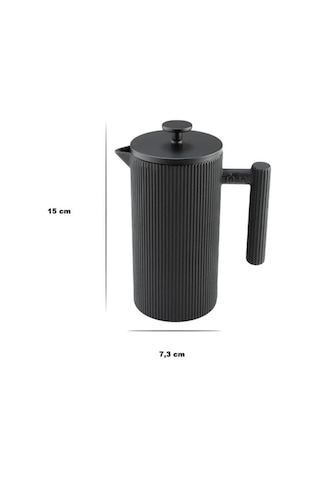 Linden Döküm Demlik French Press 800 Ml Siyah Siyah