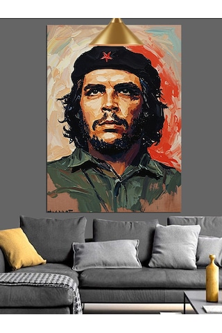 Küba Devrimci Lideri Che Guevara Dekoratif Kanvas - Mdf Ahşap Tablo