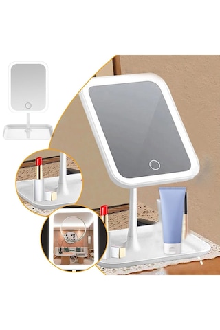 Işıklı Makyaj Aynası Şarjlı 3 Renk Beyaz Işık Gün Işığı Ve Sarı I
