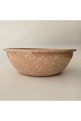 Emaye Kase Serpme Desen Pudra 32 Cm Pudra