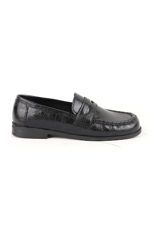 Libero L085.k010 Kroko Desenli Klasik Tpu Taban Kadın Loafer Ayakkabı Siyah