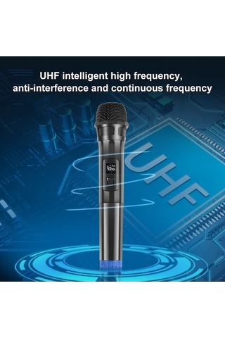 Ebitda Puluz Pu628b Led Ekranlı Uhf Kablosuz Mikrofon - Siyah 681400373a Mikrofonlu Sistemi