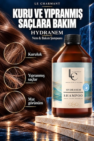 Kuru Ve Yıpranmış Saçlar İçin Şampuan Yoğun Nem & Onarım Keratin Ha Sülfatsız Tüm Saç Tipleri