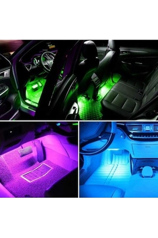 Ahmet Otomotiv Ayak Altı Led Rgb Işık Araç Içi Ve Ev Aydınlatma Sese Duyarlı 12 Led Usb Girişli