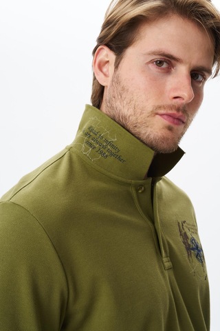 AR-MA Arma Erkek Regular Fit Baskılı % 100 Pamuk Pike Polo Yaka Tişört Y29374356202 Yeşil