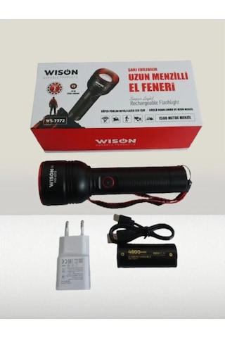 Wıson Ws-5572 20w Uzun Menzilli Şarjlı Metal El Feneri 5570 Çok Renkli