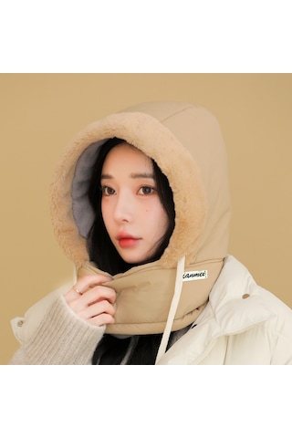 Kulak Korumalı Rüzgar Ve Kar Maskeli Boyun Atkısı Entegre Şapka Haki