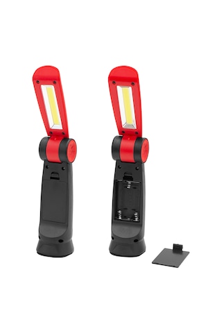 Ayarlanabilir Mıknatıslı Led+cob Işık Çok Fonksiyonlu Pilli 3 Aaa El Feneri