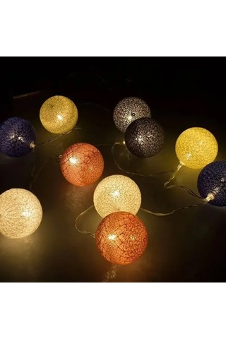 2m 10 Led Renkli Top Lamba Çok Renkli