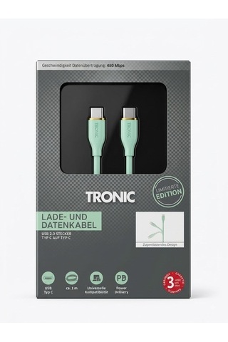 Tronic Type-c To Type-c Hızlı Şarj Ve Veri Kablosu - Pd Destekli 1 Metre Su Yeşili / Mint Yeşili Limitiere Edition