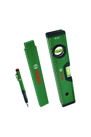 Bosch Su Terazisi - Katlanır Metre - Kalemli İşaretleme Seti - 1600A02W7S